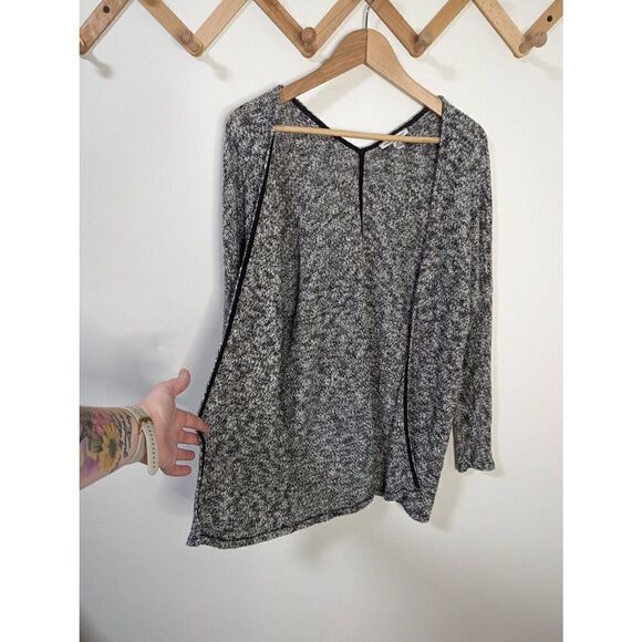 American Eagle Outfitters Black and White Open Front Cardigan Sweater - Size S - Picture 4 of 6